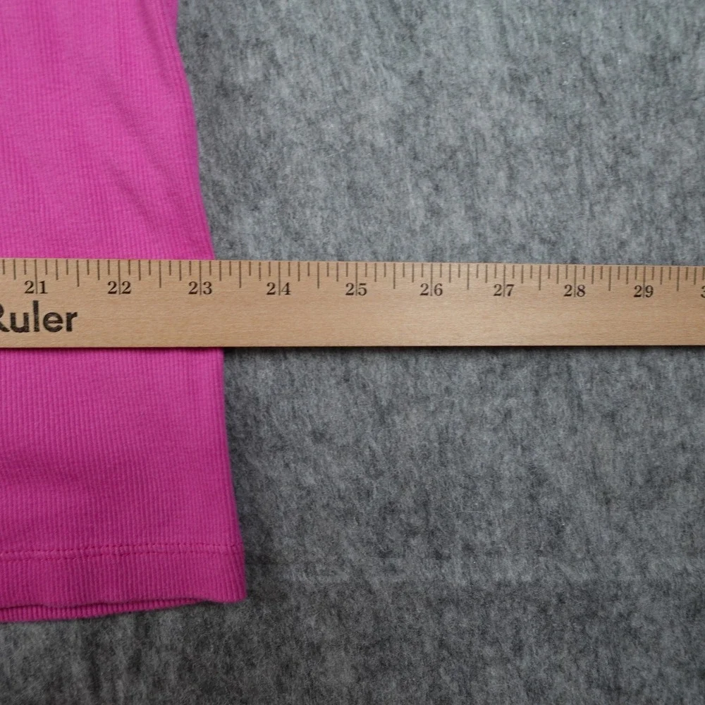 Ralph‎ Lauren Top Women L/XL? Pink Ribbed Scoop Neck Sleeveless Embroidered Tank